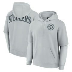 Pittsburgh Steelers Unisex Sleek Elements Pullover Hoodie Gray