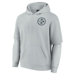 Pittsburgh Steelers Unisex Sleek Elements Pullover Hoodie Gray