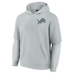 Detroit Lions Unisex Sleek Elements Pullover Hoodie Gray
