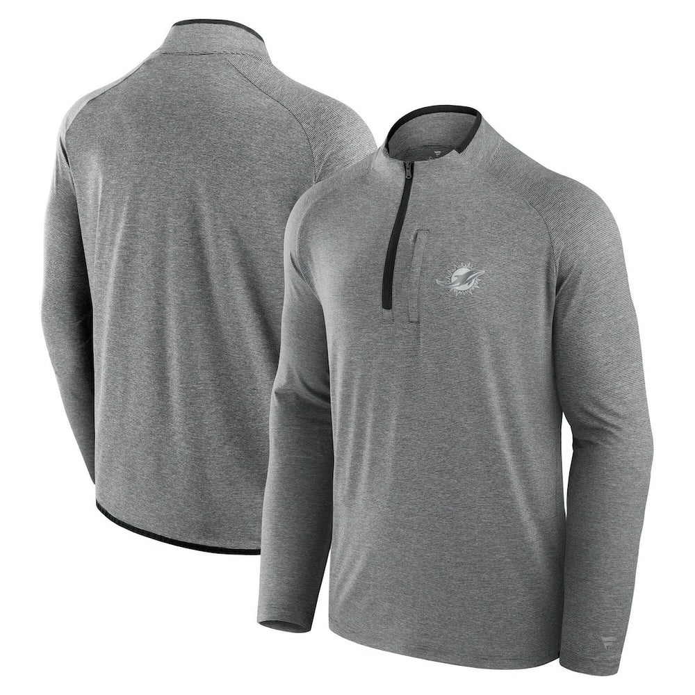 Miami Dolphins Unisex Front Office Performance Primary Quarter-Zip Jacket Charcoal