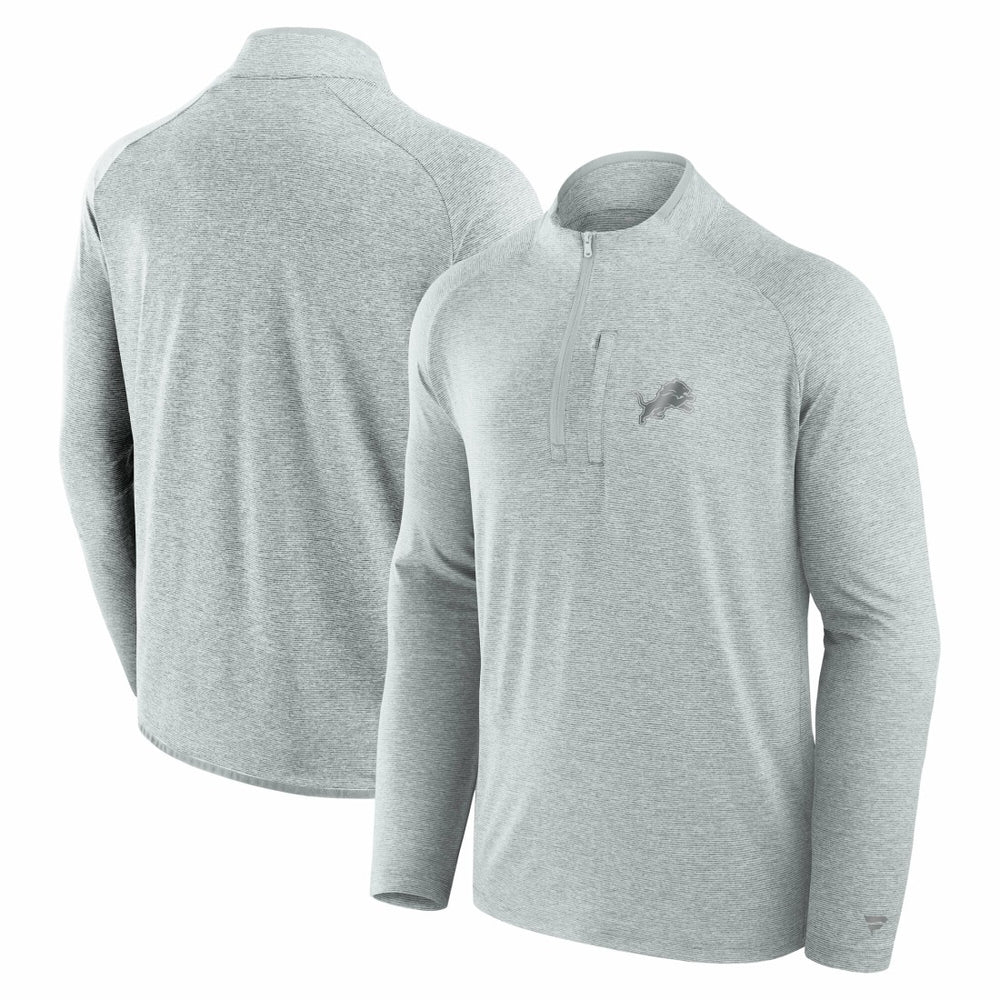 Detroit Lions Unisex Front Office Performance Primary Quarter-Zip Jacket Gray
