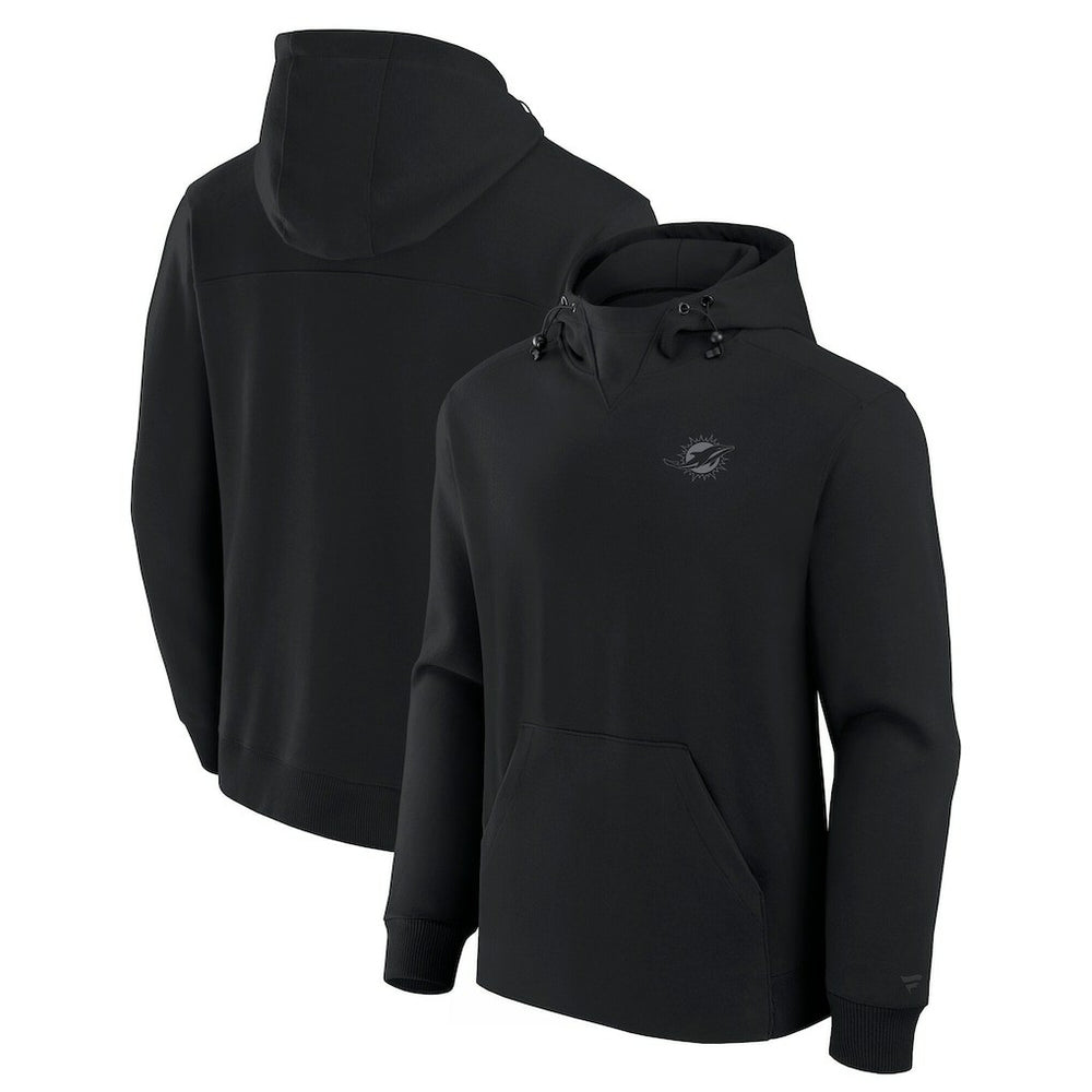 Miami Dolphins Unisex Front Office Tonal Tri-Blend Pullover Hoodie Black