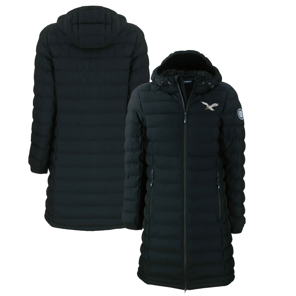 Philadelphia Eagles Cutter & Buck Women's Throwback Logo Mission Ridge Repreve Eco Insulated Full-Zip Puffer Jacket Black