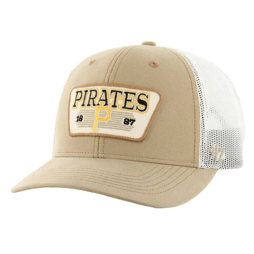 Pittsburgh Pirates '47 Ridgewood Trucker Adjustable Hats - Khaki Hats