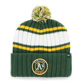Oakland Athletics '47 Plateau Cuffed Knit Hat with Pom - Green Hats