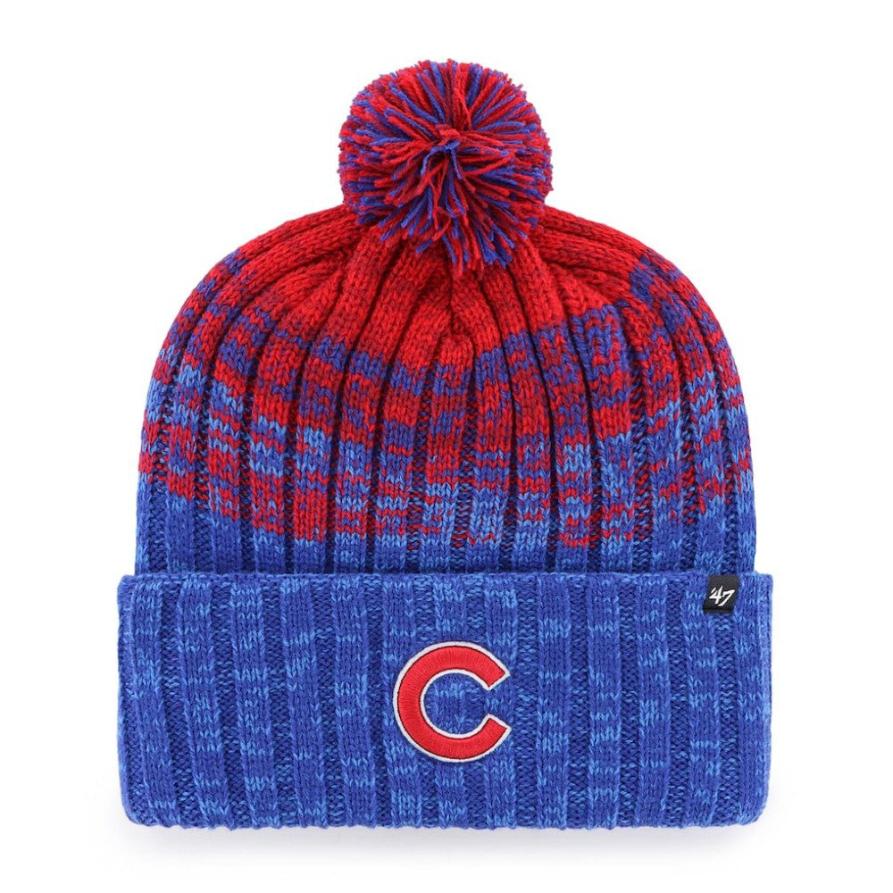 Chicago Cubs '47 Cascade Cuffed Knit Hat with Pom - Royal Hats