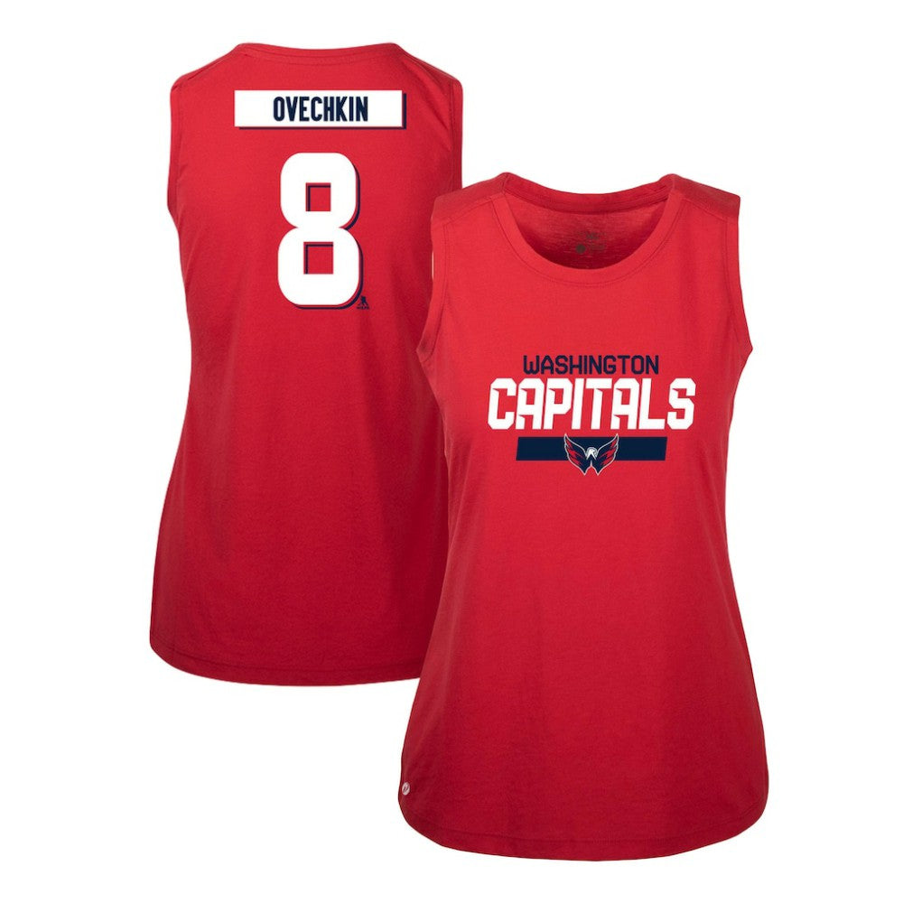 NHL Alexander Ovechkin Washington Capitals Levelwear Women's Macy Player Name & Number Tank Top - Red