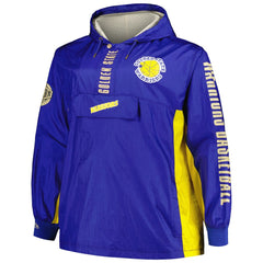 Golden State Warriors Big & Tall Hardwood Classics Team OG 2.0 Anorak Hoodie Quarter-Zip Windbreaker Jacket Royal