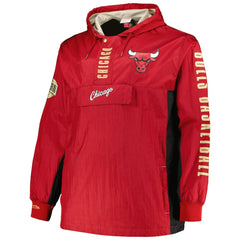 Chicago Bulls Big & Tall Hardwood Classics Team OG 2.0 Anorak Hoodie Quarter-Zip Windbreaker Jacket Red