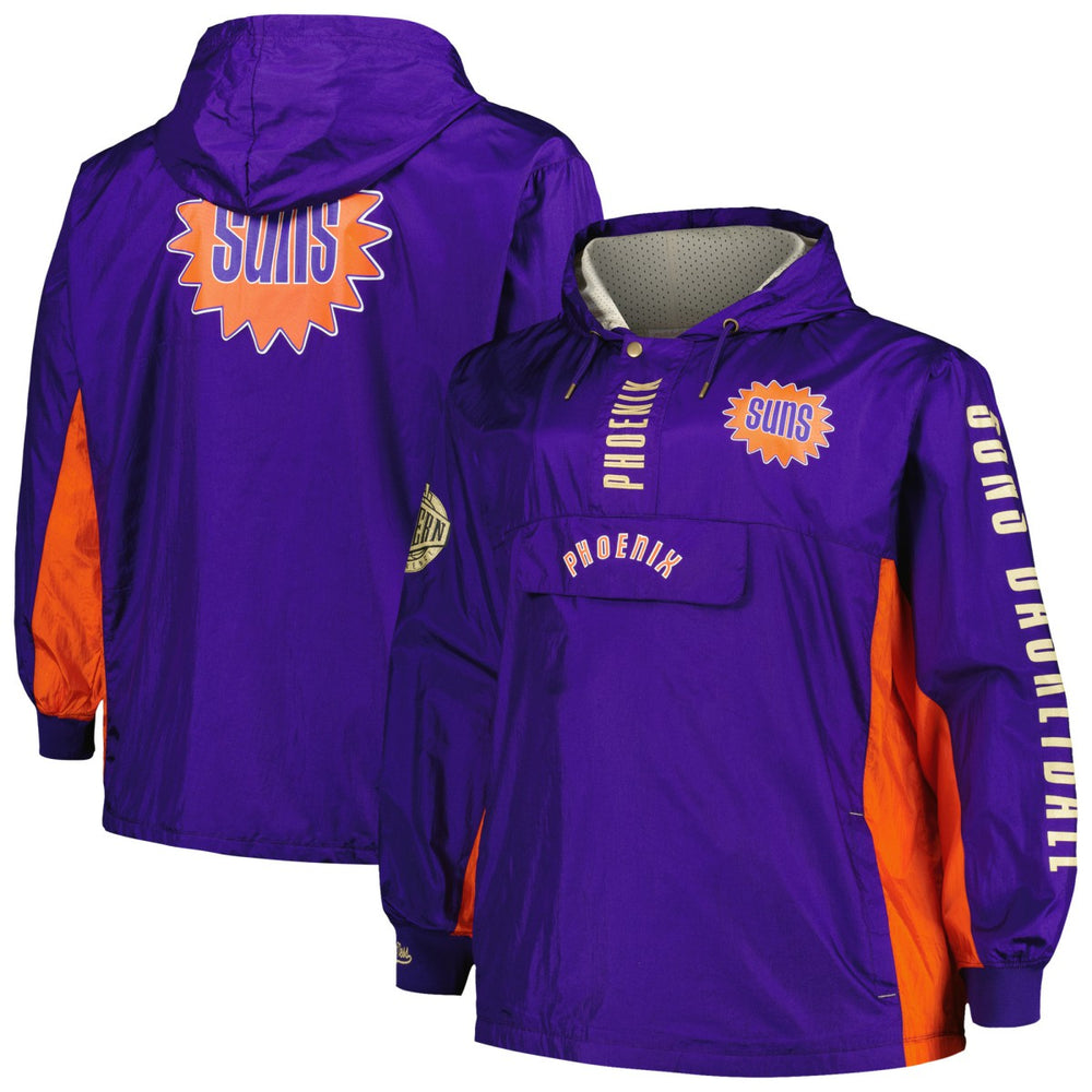 Phoenix Suns Big & Tall Hardwood Classics Team OG 2.0 Anorak Hoodie Quarter-Zip Windbreaker Jacket Purple