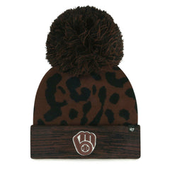 Milwaukee Brewers '47 Women's Rosette Cuffed Knit Hat with Pom - Brown Hats