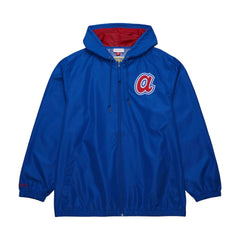 Atlanta Braves Mitchell & Ness Cooperstown Collection Vintage Logo Full-Zip Hoodie Windbreaker Jacket - Royal Jackets