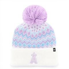Los Angeles Angels '47 Girls Youth Elsa Cuffed Knit Hat with Pom - White Hats