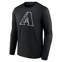 Arizona Diamondbacks Monochrome Personalized Name & Number Long Sleeve T-Shirt - Black T-shirts