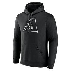 Arizona Diamondbacks Monochrome Personalized Name & Number Pullover Hoodie - Black Hoodies