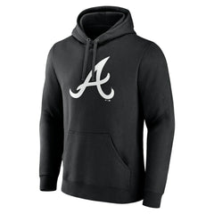 Atlanta Braves Monochrome Personalized Name & Number Pullover Hoodie - Black Hoodies
