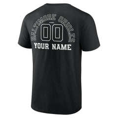 Baltimore Orioles Monochrome Personalized Name & Number T-Shirt - Black T-shirts