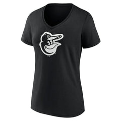 Baltimore Orioles Women's Monochrome Personalized Name & Number V-Neck T-Shirt - Black T-shirts