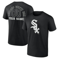 Chicago White Sox Monochrome Personalized Name & Number T-Shirt - Black T-shirts