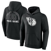 Cleveland Guardians Monochrome Personalized Name & Number Pullover Hoodie - Black Hoodies