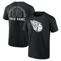 Cleveland Guardians Monochrome Personalized Name & Number T-Shirt - Black T-shirts