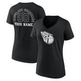 Cleveland Guardians Women's Monochrome Personalized Name & Number V-Neck T-Shirt - Black T-shirts