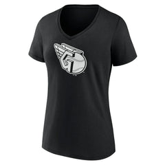 Cleveland Guardians Women's Monochrome Personalized Name & Number V-Neck T-Shirt - Black T-shirts