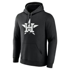 Houston Astros Monochrome Personalized Name & Number Pullover Hoodie - Black Hoodies