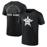 Houston Astros Monochrome Personalized Name & Number T-Shirt - Black T-shirts