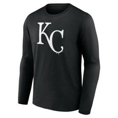Kansas City Royals Monochrome Personalized Name & Number Long Sleeve T-Shirt - Black T-shirts