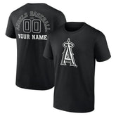 Los Angeles Angels Monochrome Personalized Name & Number T-Shirt - Black T-shirts