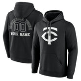 Minnesota Twins Monochrome Personalized Name & Number Pullover Hoodie - Black Hoodies