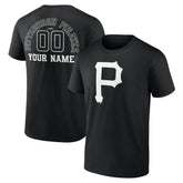 Pittsburgh Pirates Monochrome Personalized Name & Number T-Shirt - Black T-shirts