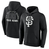San Francisco Giants Monochrome Personalized Name & Number Pullover Hoodie - Black Hoodies