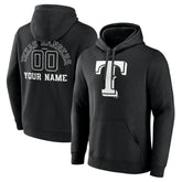 Texas Rangers Monochrome Personalized Name & Number Pullover Hoodie - Black Hoodies
