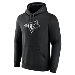 Toronto Blue Jays Monochrome Personalized Name & Number Pullover Hoodie - Black Hoodies