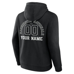 Washington Nationals Monochrome Personalized Name & Number Pullover Hoodie - Black Hoodies