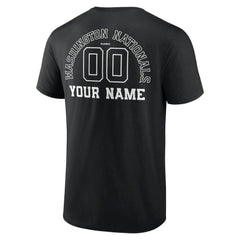 Washington Nationals Monochrome Personalized Name & Number T-Shirt - Black T-shirts