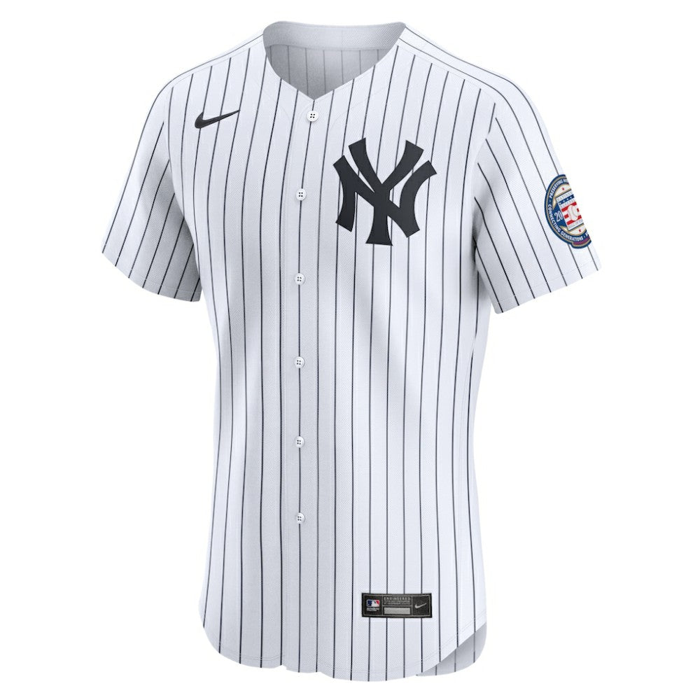 MLB Derek Jeter New York Yankees Nike Home 2020 Hall of Fame Induction Patch Elite Player Jersey - White