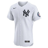 MLB Derek Jeter New York Yankees Nike Home 2020 Hall of Fame Induction Patch Elite Player Jersey - White