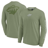 NHL Minnesota Wild Fanatics Elements Strive Long Sleeve T-Shirt - Olive