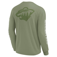 NHL Minnesota Wild Fanatics Elements Strive Long Sleeve T-Shirt - Olive