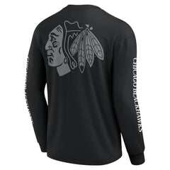 NHL Chicago Blackhawks Fanatics Elements Strive Long Sleeve T-Shirt - Black