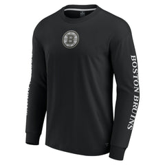 NHL Boston Bruins Fanatics Elements Strive Long Sleeve T-Shirt - Black