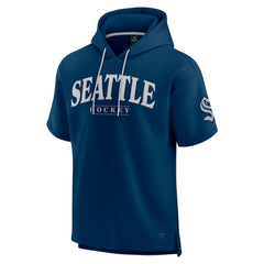 NHL Seattle Kraken Fanatics Elements Ready Short Sleeve Pullover Hoodie - Deep Sea Blue