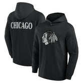 NHL Chicago Blackhawks Fanatics Elements Blaze Tri-Blend Long Sleeve Hoodie T-Shirt - Black