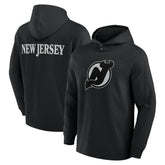 NHL New Jersey Devils Fanatics Elements Blaze Tri-Blend Long Sleeve Hoodie T-Shirt - Black