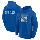 NHL New York Rangers Fanatics Elements Blaze Tri-Blend Long Sleeve Hoodie T-Shirt - Blue