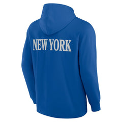 NHL New York Rangers Fanatics Elements Blaze Tri-Blend Long Sleeve Hoodie T-Shirt - Blue