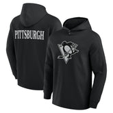 NHL Pittsburgh Penguins Fanatics Elements Blaze Tri-Blend Long Sleeve Hoodie T-Shirt - Black